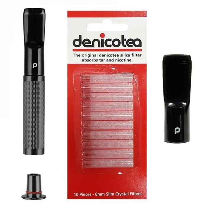Denicotea 25010 Karbon Filtreli 6-9mm Lüks Slim Sig.Ağızlığı Titanium