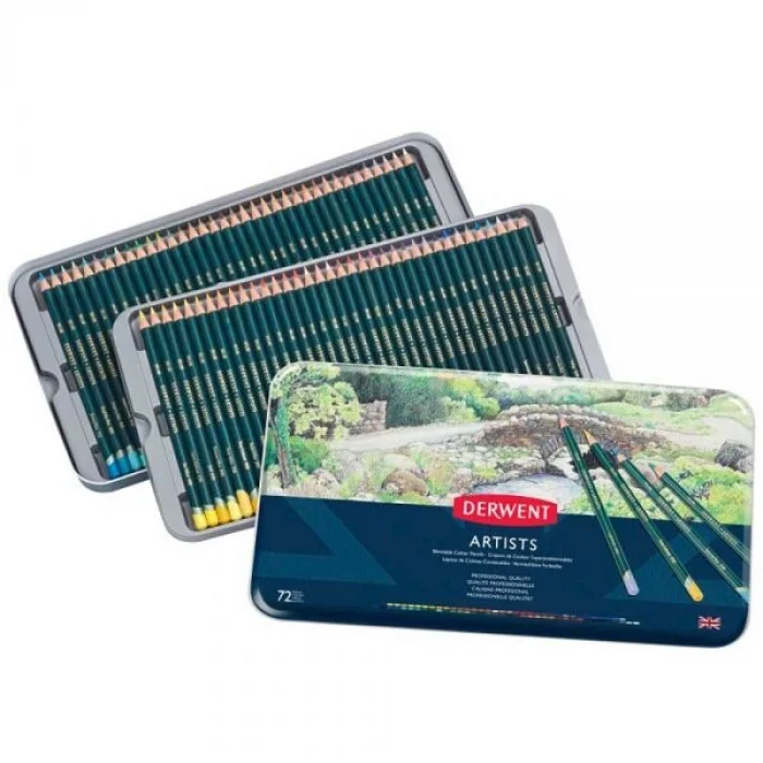 Derwent Artists Pencils Kuru Boya Kalemi Seti 72&prime;li Teneke Kutu