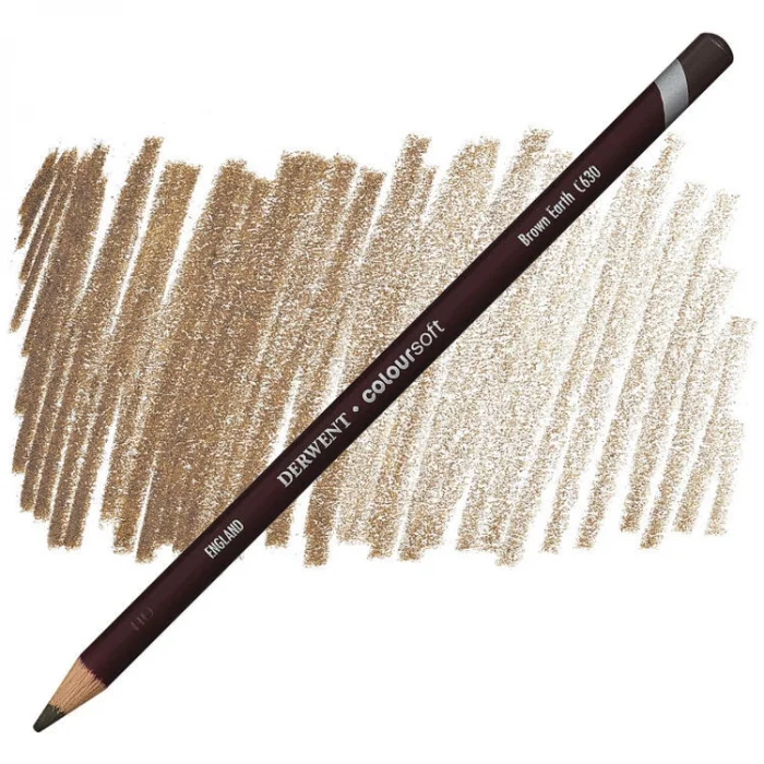 Derwent Coloursoft Pencil Yumuşak Kuruboya Kalemi C630 Brown Earth