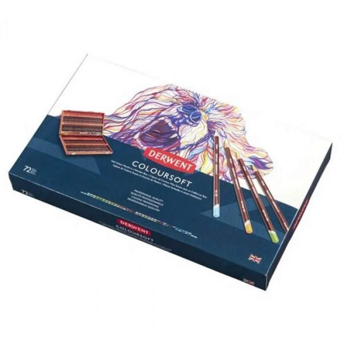 Derwent Coloursoft Pencils Yumuşak Kuru Boya Kalemi Seti 72li Ahşap Kutu