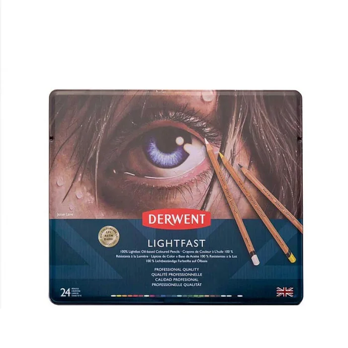 Derwent Lightfast Kuruboya Seti 24 Renk Metal Kutu