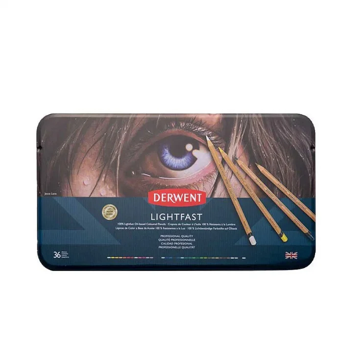 Derwent Lightfast Kuruboya Seti 36 Renk Metal Kutu
