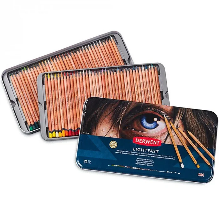 Derwent Lightfast Kuruboya Seti 72 Renk Metal Kutu