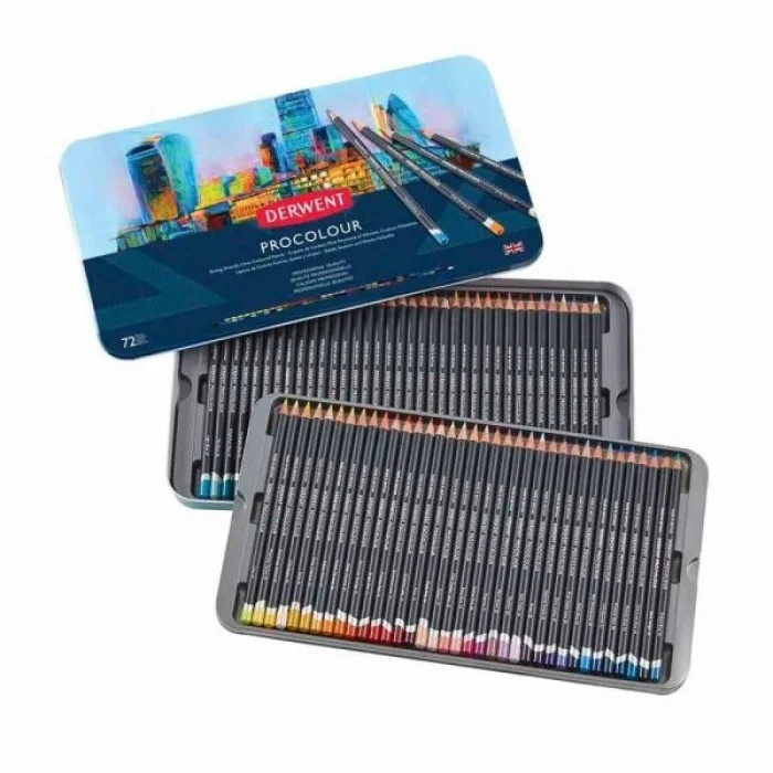 Derwent Procolour Kuru Boya Kalemi Seti 72li Teneke Kutu