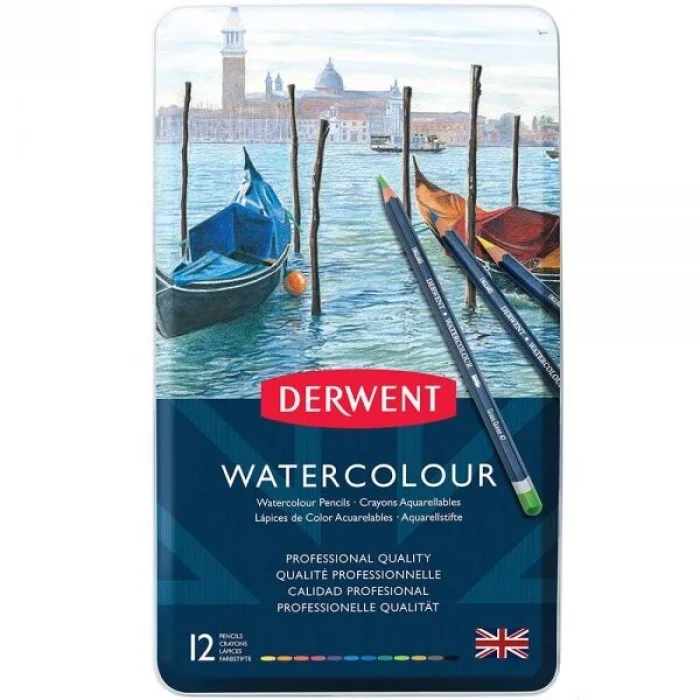 Derwent Watercolour Pencil Sulu Boya Kalemi Seti 12&prime;li Teneke Kutu