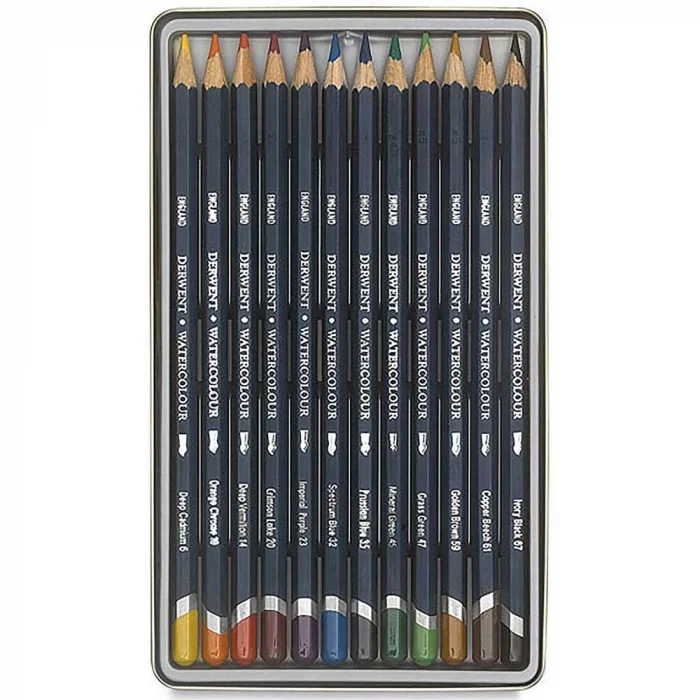 Derwent Watercolour Pencil Sulu Boya Kalemi Seti 12&prime;li Teneke Kutu