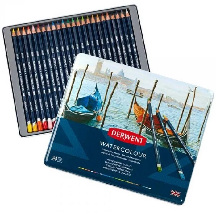 Derwent Watercolour Pencil Sulu Boya Kalemi Seti 24&prime;lü Teneke Kutu