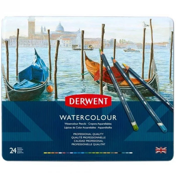 Derwent Watercolour Pencil Sulu Boya Kalemi Seti 24&prime;lü Teneke Kutu