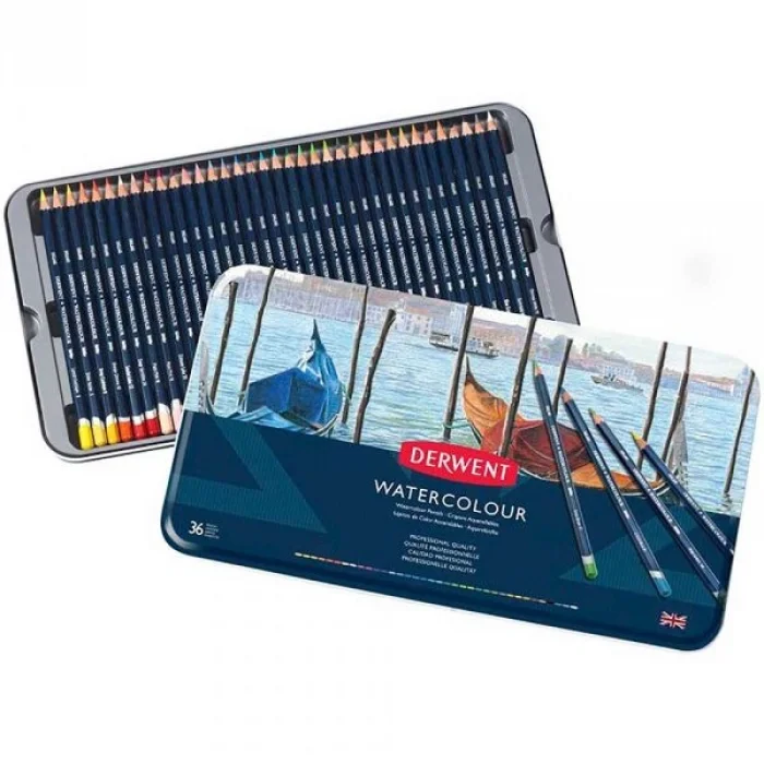 Derwent Watercolour Pencil Sulu Boya Kalemi Seti 36&prime;lı Teneke Kutu