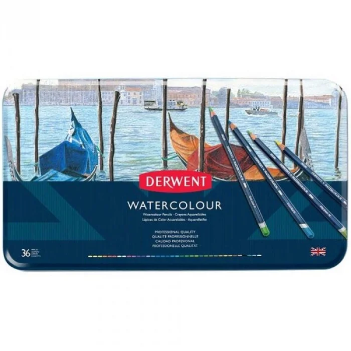 Derwent Watercolour Pencil Sulu Boya Kalemi Seti 36&prime;lı Teneke Kutu