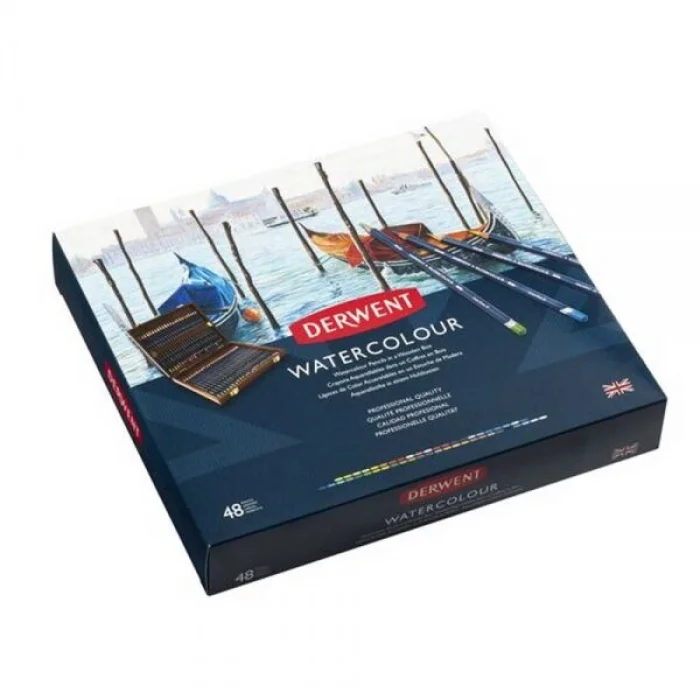 Derwent Watercolour Pencil Sulu Boya Kalemi Seti 48&prime;li Ahşap Kutu