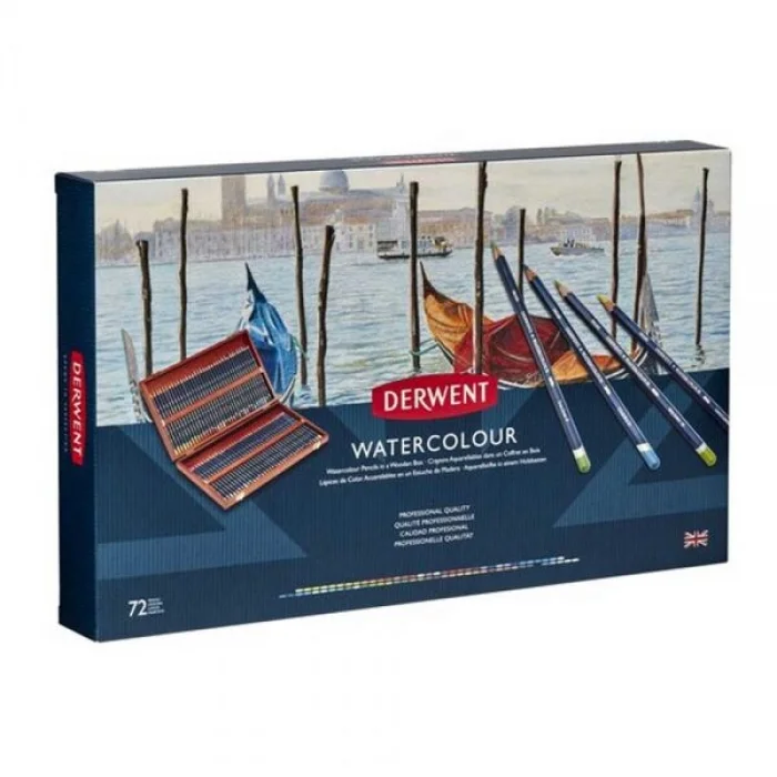 Derwent Watercolour Pencil Sulu Boya Kalemi Seti 72&prime;li Ahşap Kutu