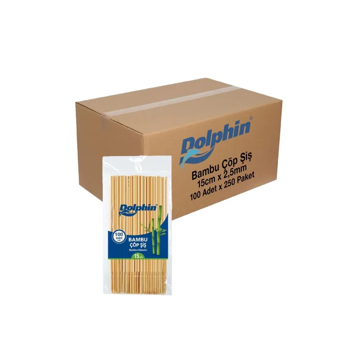 Dolphin Bambu Çöp Şiş 15cm x 2,5mm 100 Adet x 250 Paket (Koli)