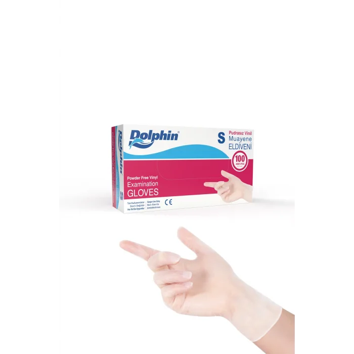 Dolphin Beyaz Vinil Eldiveni Pudrasız S 100 Adet