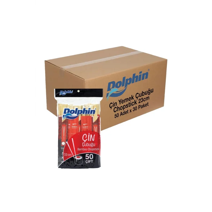 Dolphin Çin Yemek Çubuğu-Chopsticks 23cm 50 Çift x 30 Paket (Koli)