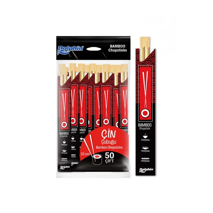 Dolphin Çin Yemek Çubuğu-Chopsticks 23cm 50 Çift x 30 Paket (Koli)
