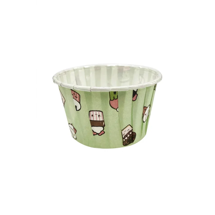 Roll-up Muffin Kek Kapsülü Dondurma Desenli Mint Yeşili 50 Adet