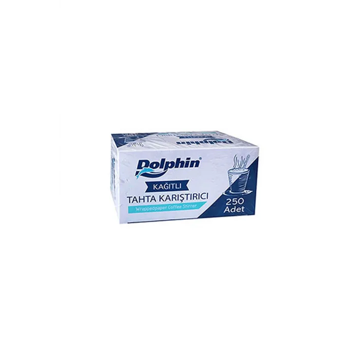 Dolphin Kağıtlı Tahta Karıştırıcı 10 cm 250 Adet