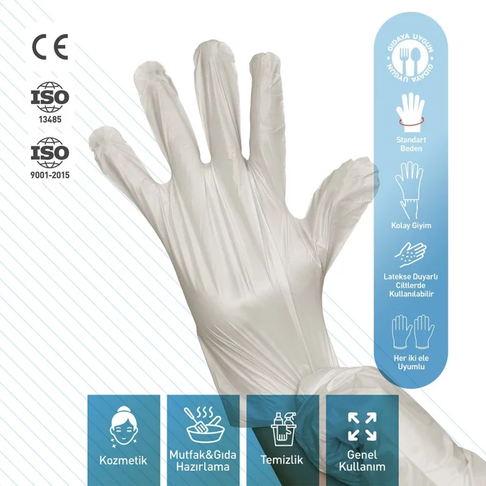Dolphin Krem TPE Eldiven L Beden 100 Adet x 20 Paket - Koli