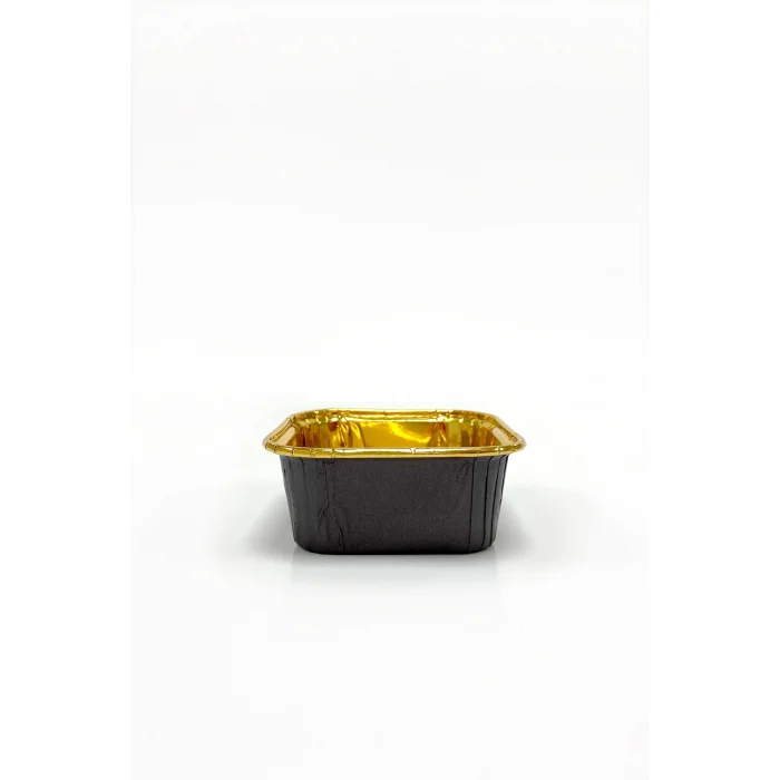 Dolphin Muffin Kare Siyah-Altın Kek Kapsülü 25 Adet