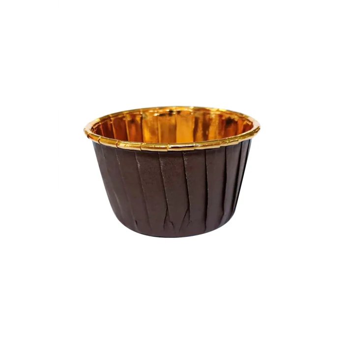 Roll-up Muffin Kek Kapsülü Kahverengi-Altın 25 Adet