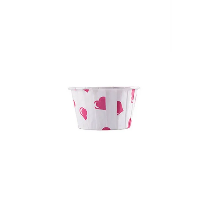 Roll-up Muffin Kek Kapsülü Kalp Puantiyeli 50 Adet
