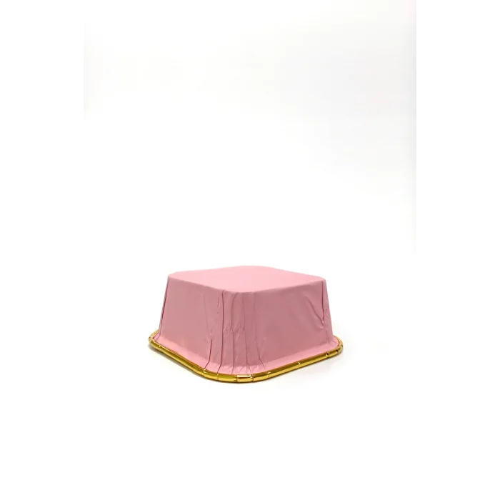 Dolphin Muffin Kare Pembe-Altın Kek Kapsülü 25 Adet