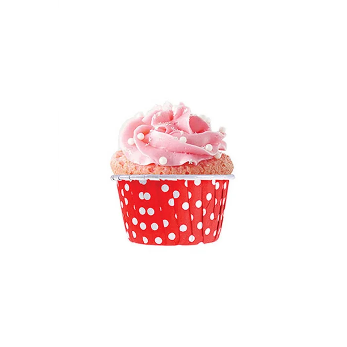 Dolphin Muffin Kek Kapsülü Kırmızı Puantiyeli 25 Adet