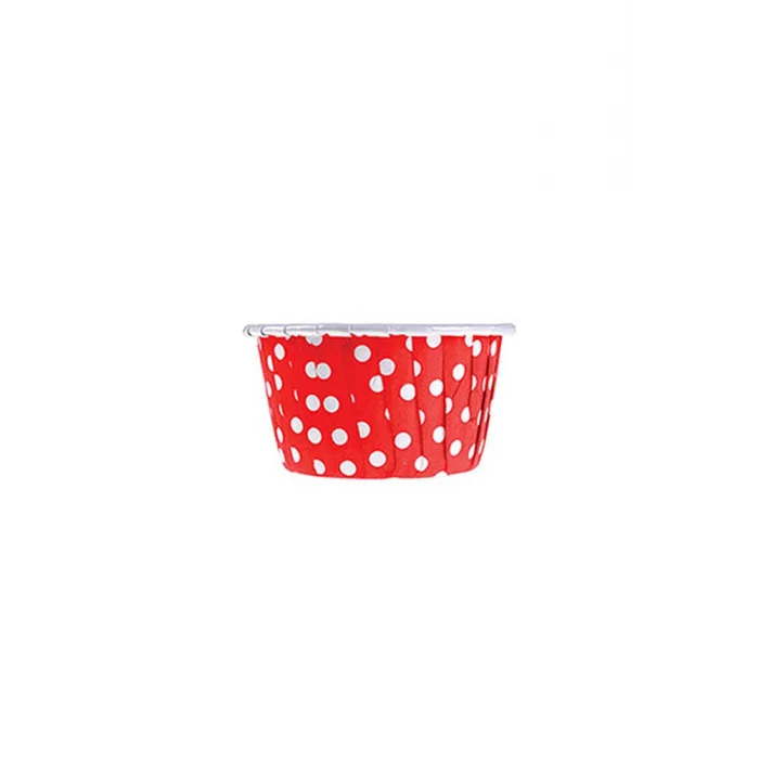 Roll-up Muffin Kek Kapsülü Kırmızı Puantiyeli 50 Adet