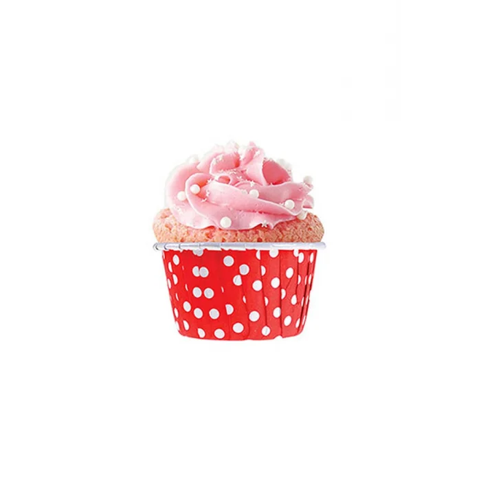 Roll-up Muffin Kek Kapsülü Kırmızı Puantiyeli 50 Adet