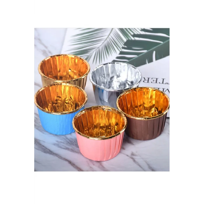 Roll-up Muffin Kek Kapsülü Mavi-Altın 25 Adet