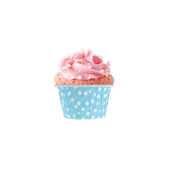 Dolphin Muffin Kek Kapsülü Açık Mavi Puantiyeli 25 Adet