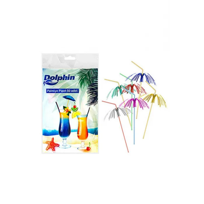 Dolphin Palmiye Dekoratif Pipet 50 Adet