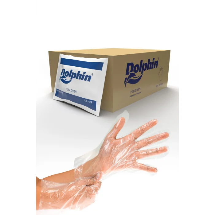 Dolphin Şeffaf Eldiven Pe 100 Adet x 100 Paket - Koli