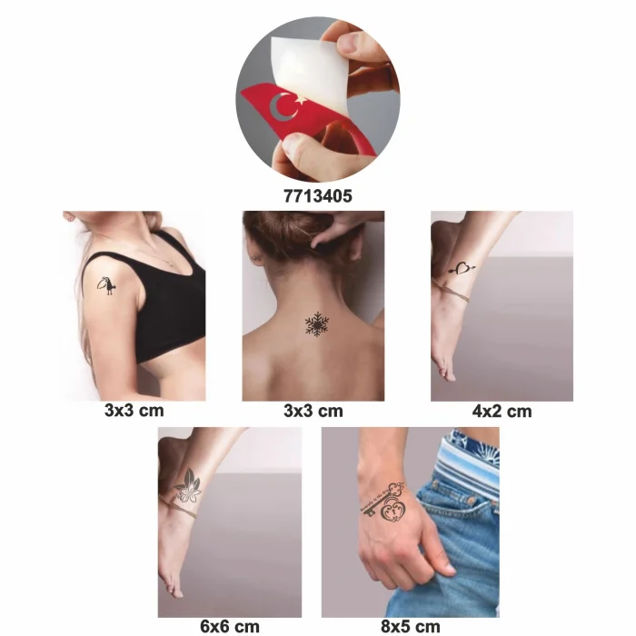 Dürüst Desenler 5 li Set Geçici Dövme Kına Şablonu
