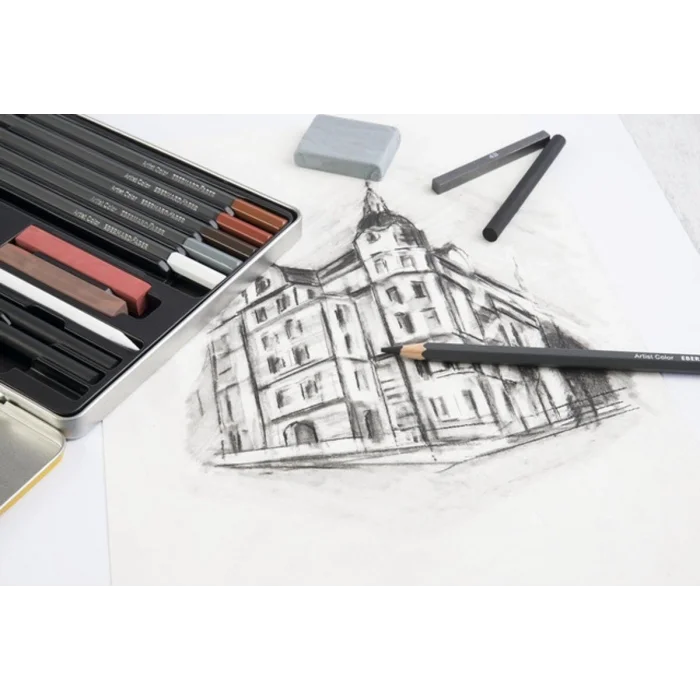 Eberhard Faber Artist Color Karakalem Eskiz Çizim Seti 16 Parça