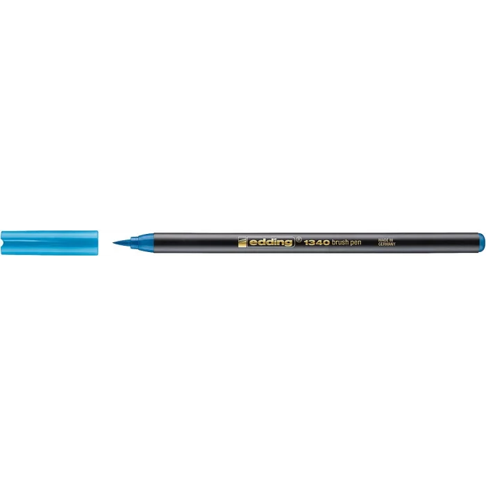 Edding 1340 Brushpen Fırça Uçlu Kalem AÇIK MAVİ