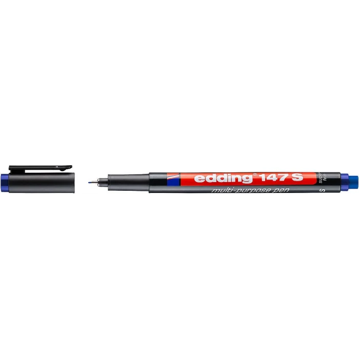 Edding 147 S Çok Amaçlı Permanent Kalem (Silgili Asetat Kalemi) MAVİ