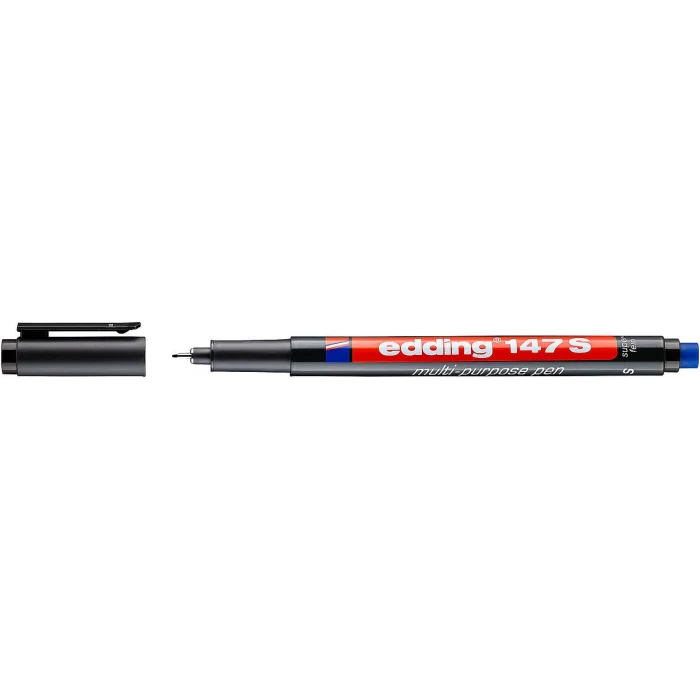 Edding 147 S Çok Amaçlı Permanent Kalem (Silgili Asetat Kalemi) SİYAH