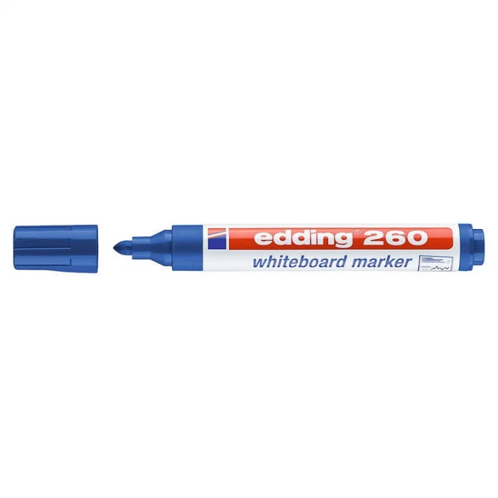 Edding 260 Whiteboard Marker Yazı Tahtası Kalemi 10lu Kutu Mavi