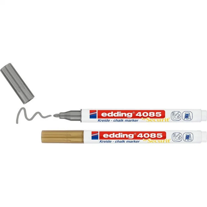 Edding 4085 Sıvı Tebeşir Kalemi Seti 2li Blister ALTIN & GÜMÜŞ