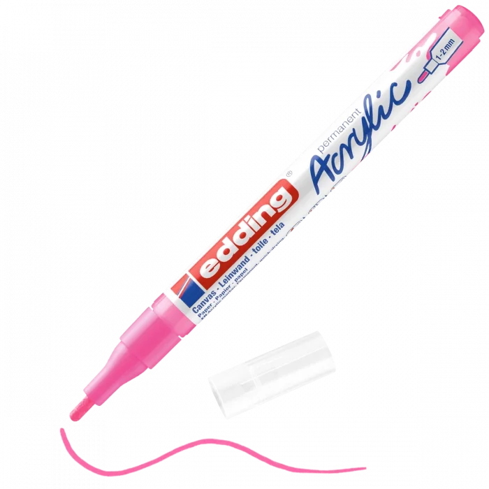 Edding 5300 Akrilik Boyama Markörü 1-2 mm FOSFORLU PEMBE