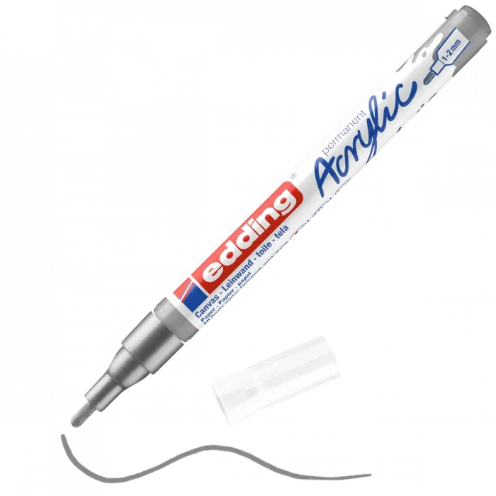 Edding 5300 Akrilik Boyama Markörü 1-2 mm GÜMÜŞ