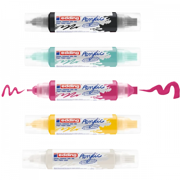 Edding 5400 Akrilik Boyama Markörü Seti 3D Double Liner 5 RENK SET BASIC