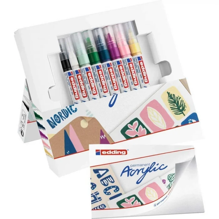 Edding Akrilik Boyama Markörü Seti Marker Easy Start Set Nordic 8 Mix Kalem