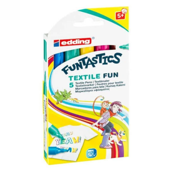 Edding E-17 Funtastics Kumaş Boyama Kalemi 5Li Set