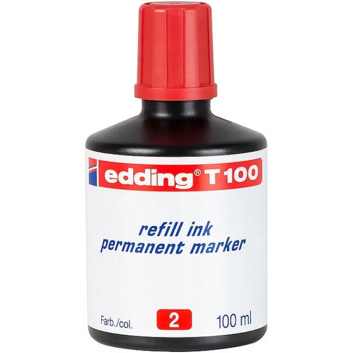 Edding T100 Permanent Marker Mürekkebi 100 ml. KIRMIZI
