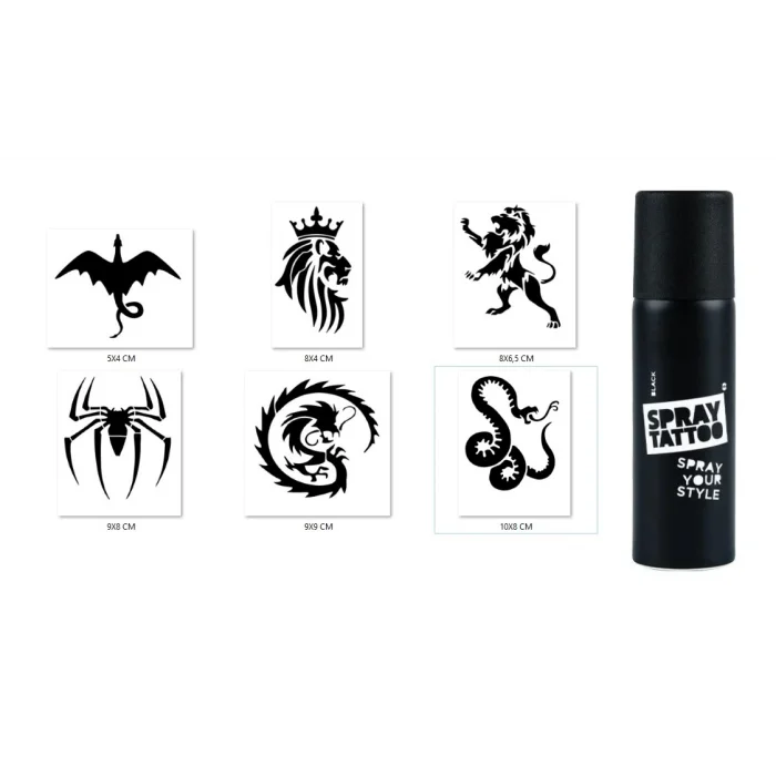 Ejderha Ve Örümcek Geçici Sprey Dövme Seti Spray Tatto