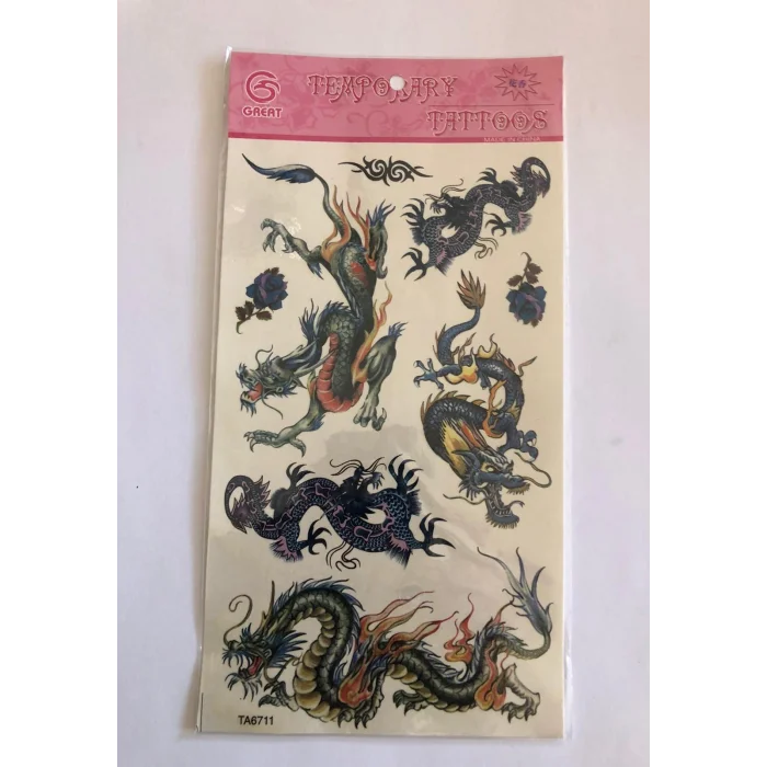 Ejderhalar Yapıştırma Sticker Dövme Geçici Dövme Temporary Tattoos