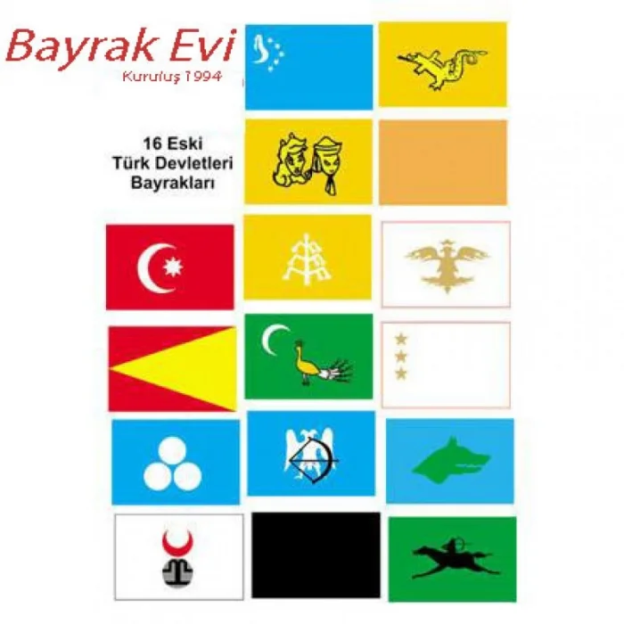 Eski Türk Devletleri Bayrak Seti (17li )